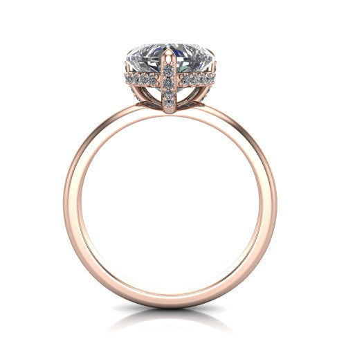 Alaia Heart Shape Classic Engagement Ring in 18K Rose Gold