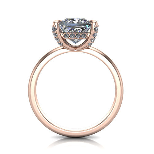 Alaia Princess Shape Classic Engagement Ring in 18K Rose Gold