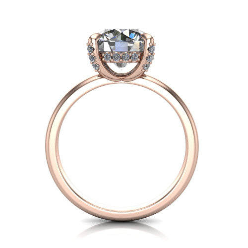Alaia Round Shape Classic Engagement Ring in 18K Rose Gold