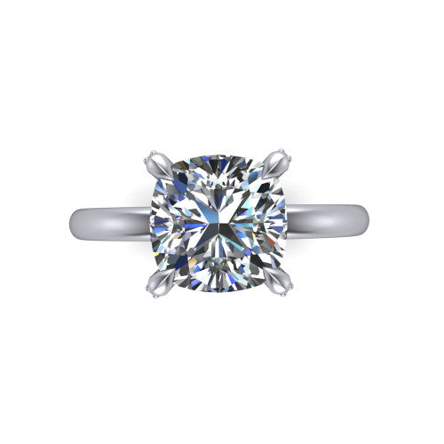 Alaia Cushion Shape Classic Engagement Ring in 18K White Gold