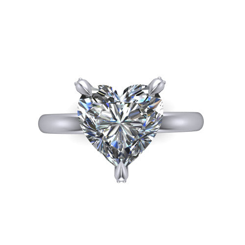 Alaia Heart Shape Classic Engagement Ring in Platinum