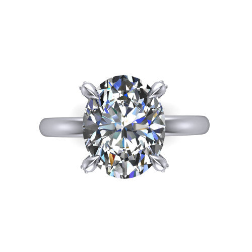 Alaia Oval Shape Classic Engagement Ring in Platinum