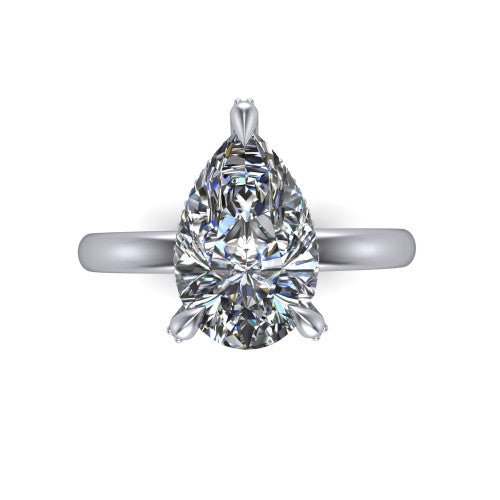 Alaia Pear Shape Classic Engagement Ring in 14K White Gold