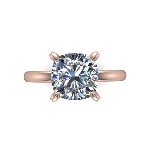 Alaia Cushion Shape Classic Engagement Ring in 14K Rose Gold