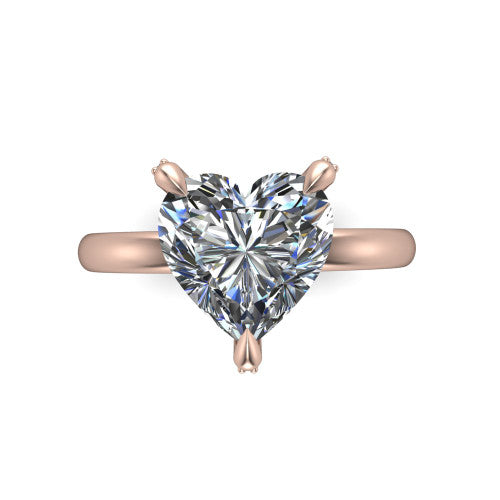 Alaia Heart Shape Classic Engagement Ring in 18K Rose Gold