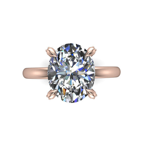 Alaia Oval Shape Classic Engagement Ring in 18K Rose Gold