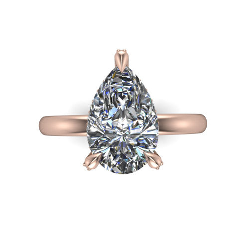 Alaia Pear Shape Classic Engagement Ring in 14K Rose Gold