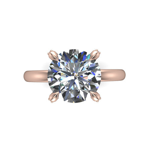 Alaia Round Shape Classic Engagement Ring in 18K Rose Gold