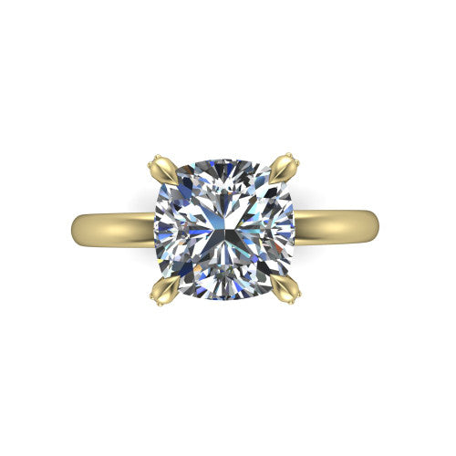 Alaia Cushion Shape Classic Engagement Ring in 14K Yellow Gold