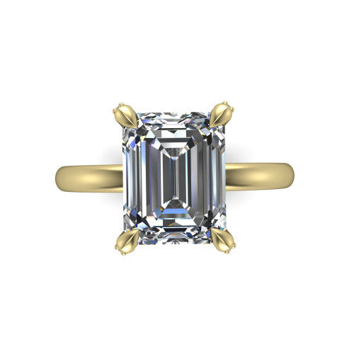 Alaia Emerald Shape Classic Engagement Ring in 18K Yellow Gold