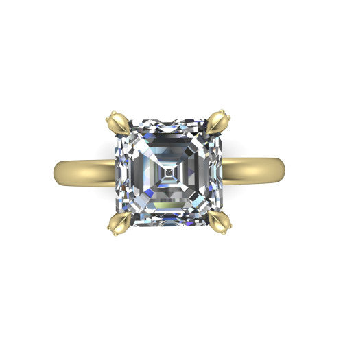 Alaia Square Emerald Shape Classic Engagement Ring in 14K Yellow Gold
