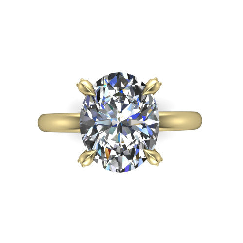 Alaia Oval Shape Classic Engagement Ring in 18K Yellow Gold