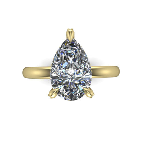 Alaia Pear Shape Classic Engagement Ring in 14K Yellow Gold