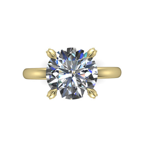 Alaia Round Shape Classic Engagement Ring in 18K Yellow Gold