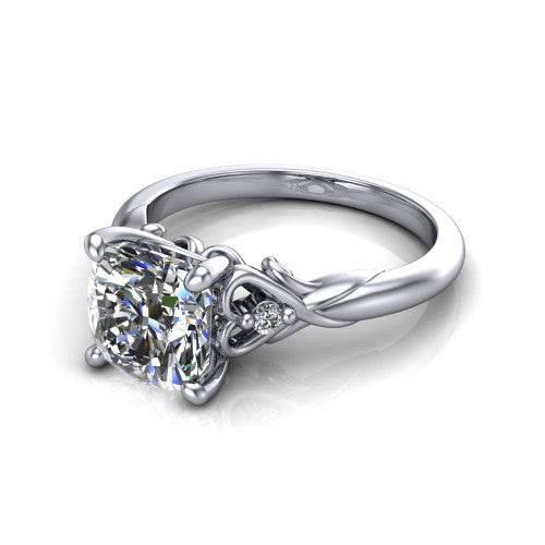 Zephyr Cushion Shape Classic Engagement Ring in Platinum