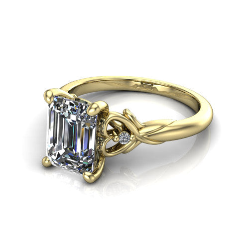 Zephyr Emerald Shape Classic Engagement Ring in 14K Yellow Gold