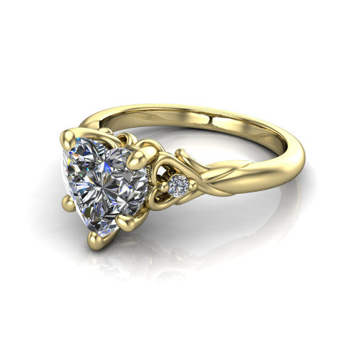 Zephyr Heart Shape Classic Engagement Ring in 18K Yellow Gold