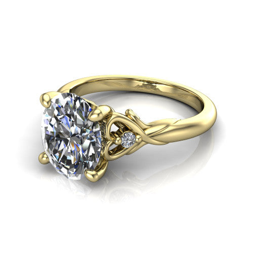 Zephyr Oval Shape Classic Engagement Ring in 14K Yellow Gold