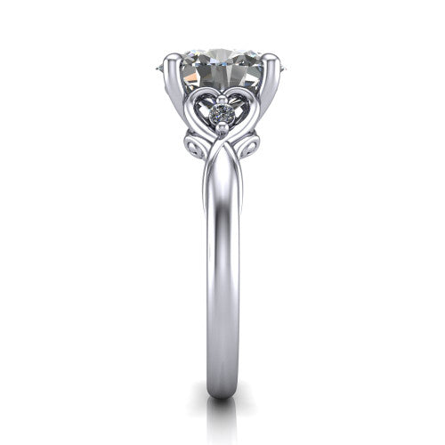 Zephyr Oval Shape Classic Engagement Ring in Platinum