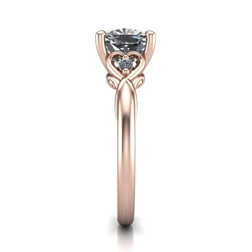 Zephyr Cushion Shape Classic Engagement Ring in 14K Rose Gold