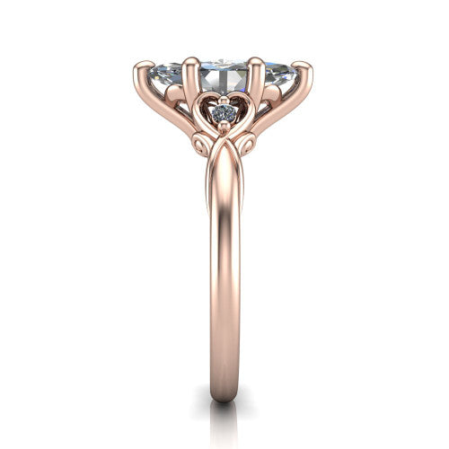 Zephyr Marquise Shape null Engagement Ring in 14K Rose Gold