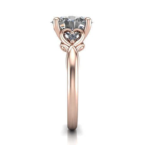 Zephyr Oval Shape Classic Engagement Ring in 14K Rose Gold