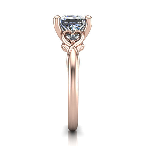 Zephyr Princess Shape Classic Engagement Ring in 14K Rose Gold