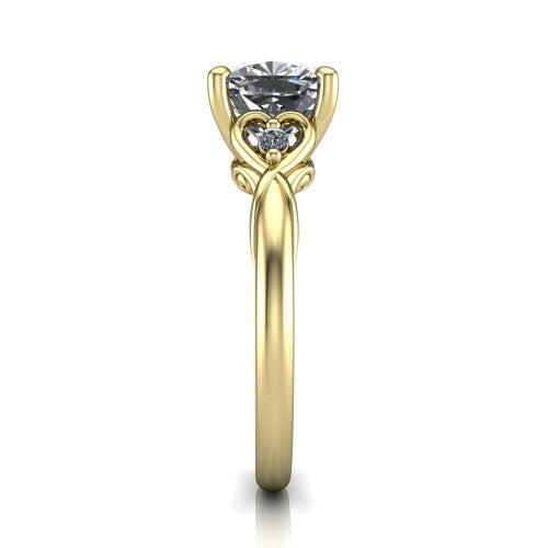 Zephyr Cushion Shape Classic Engagement Ring in 18K Yellow Gold