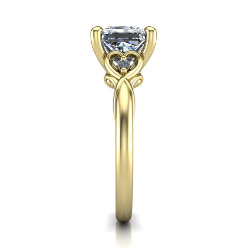 Zephyr Princess Shape Classic Engagement Ring in 14K Yellow Gold