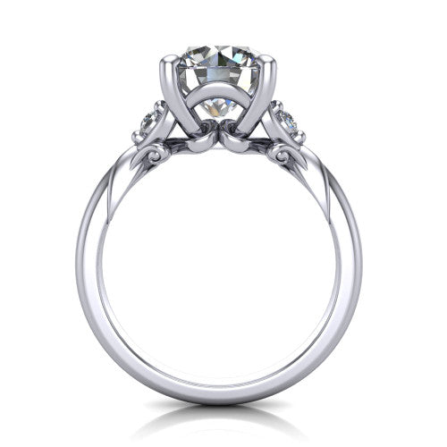 Zephyr Round Shape Classic Engagement Ring in Platinum