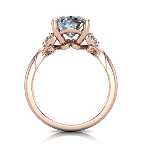 Zephyr Oval Shape Classic Engagement Ring in 18K Rose Gold