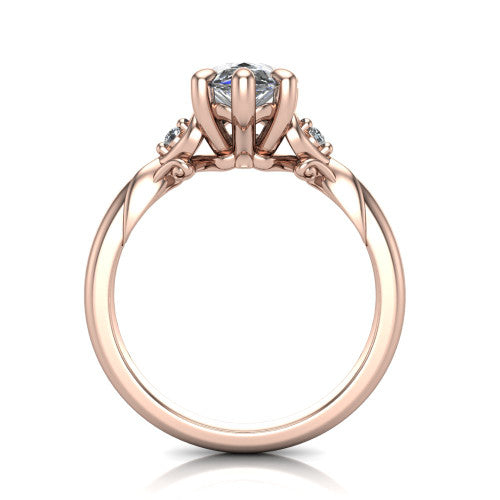 Zephyr Pear Shape Classic Engagement Ring in 14K Rose Gold