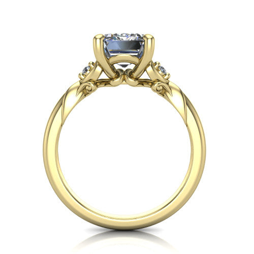 Zephyr Emerald Shape Classic Engagement Ring in 18K Yellow Gold