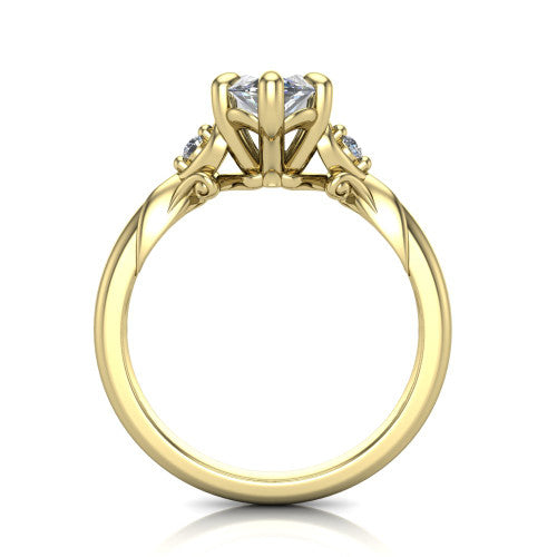 Zephyr Marquise Shape null Engagement Ring in 18K Yellow Gold