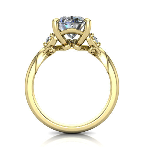 Zephyr Oval Shape Classic Engagement Ring in 14K Yellow Gold