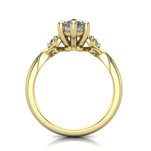 Zephyr Pear Shape Classic Engagement Ring in 18K Yellow Gold