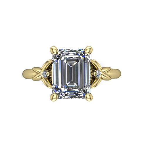 Zephyr Emerald Shape Classic Engagement Ring in 14K Yellow Gold