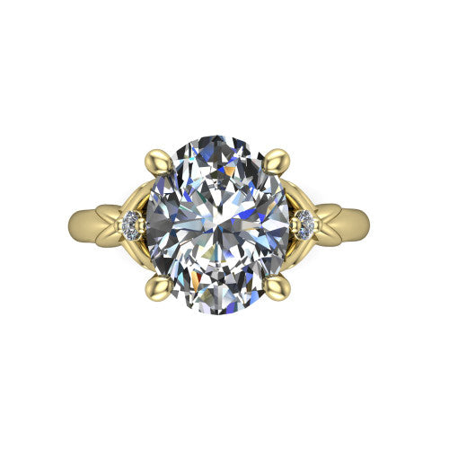 Zephyr Oval Shape Classic Engagement Ring in 18K Yellow Gold
