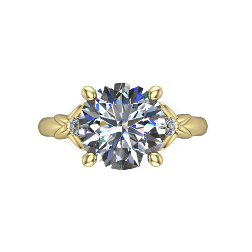 Zephyr Round Shape Classic Engagement Ring in 14K Yellow Gold