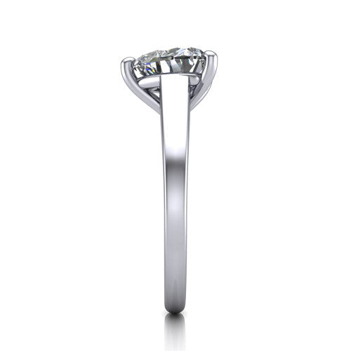 Agnes Heart Shape Hidden Halo Engagement Ring in Platinum