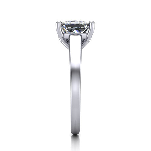 Agnes Princess Shape Hidden Halo Engagement Ring in Platinum