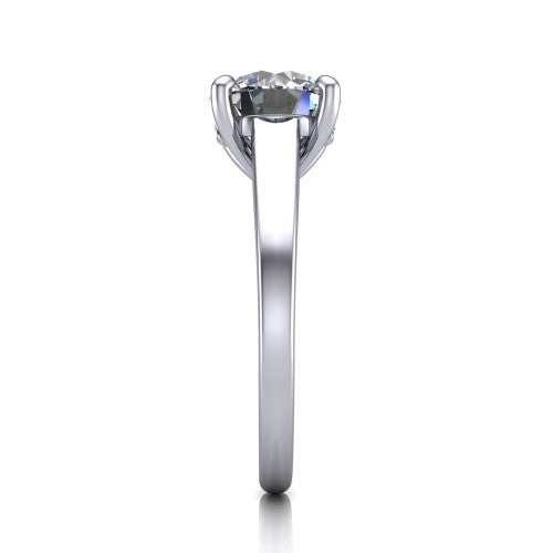 Agnes Round Shape Hidden Halo Engagement Ring in Platinum