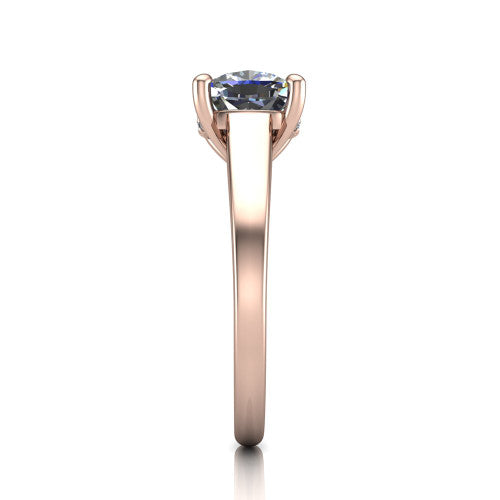 Agnes Cushion Shape Hidden Halo Engagement Ring in 18K Rose Gold