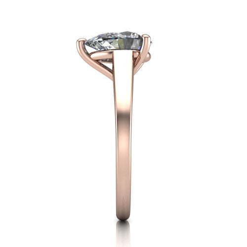 Agnes Pear Shape Hidden Halo Engagement Ring in 14K Rose Gold