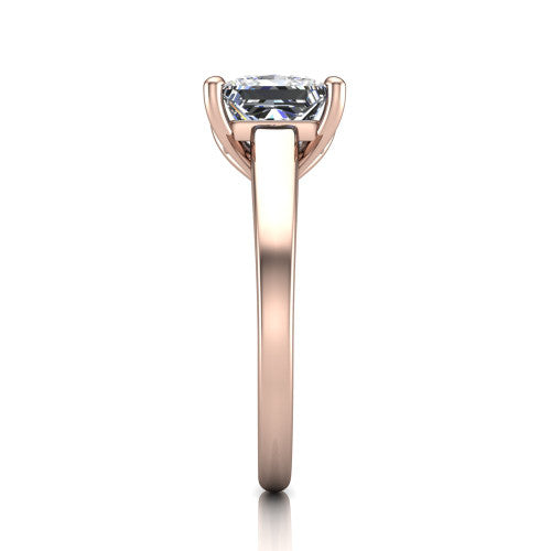 Agnes Princess Shape Hidden Halo Engagement Ring in 14K Rose Gold