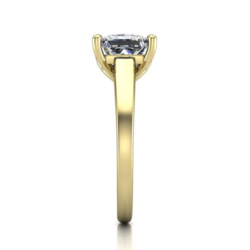 Agnes Princess Shape Hidden Halo Engagement Ring in 18K Yellow Gold