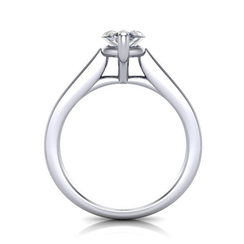 Agnes Marquise Shape Hidden Halo Engagement Ring in 14K White Gold