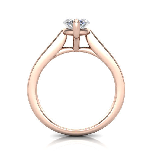 Agnes Marquise Shape Hidden Halo Engagement Ring in 14K Rose Gold