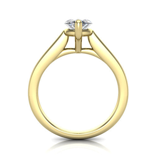 Agnes Marquise Shape Hidden Halo Engagement Ring in 14K Yellow Gold