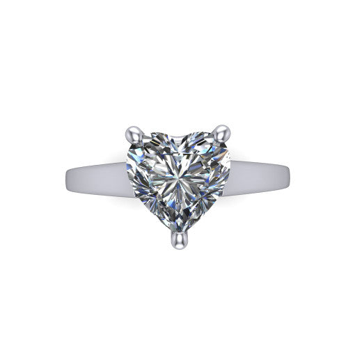 Agnes Heart Shape Hidden Halo Engagement Ring in Platinum